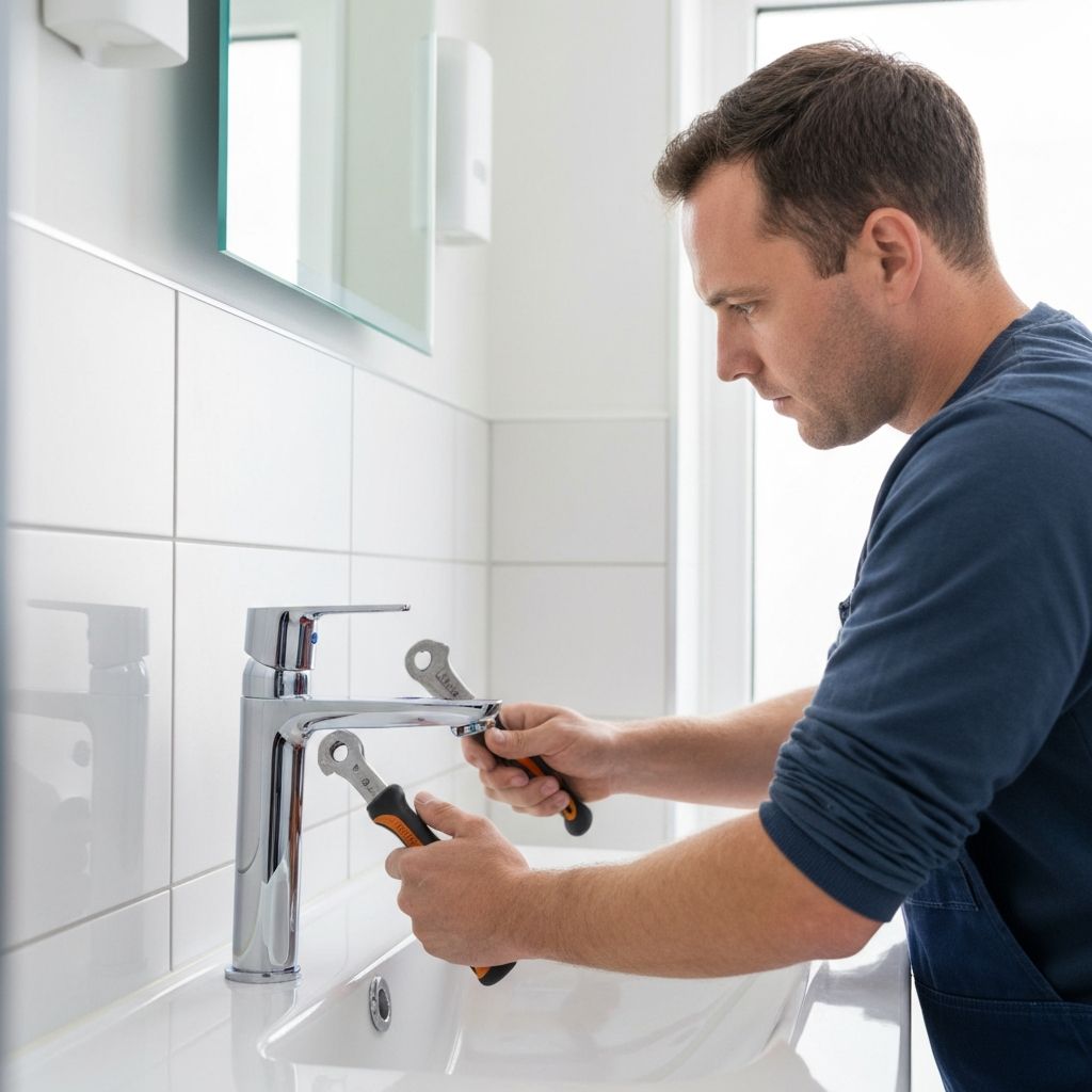 Professional plumbing fixture installation